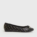 black-quilted-stud-ballet-pumps £21