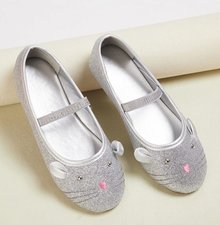 Girls Grey Ballerinas Flats Rs