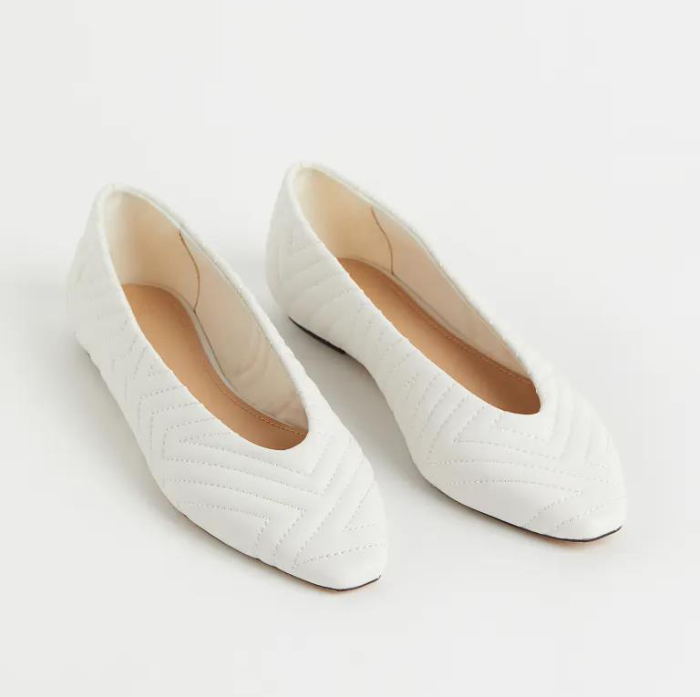 Quilted Flats-white $24