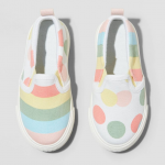 Toddler Girls' Zuri Rainbow Dots Print Slip-On Apparel Sneakers