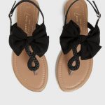 black-glitter-bow-slingback-sandals