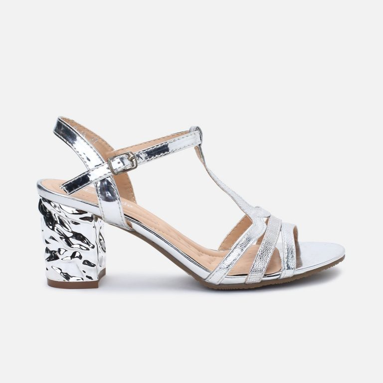 Women Printed Open-Toe Block Heels